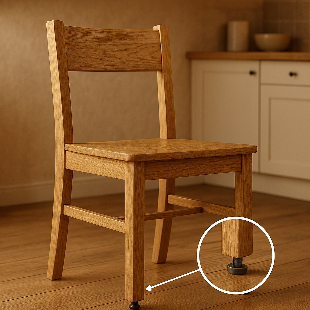 Wooden Chair with Adjustable Foot