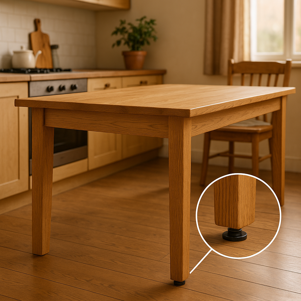 Wooden Kitchen Dining Table with Adjustable Foot