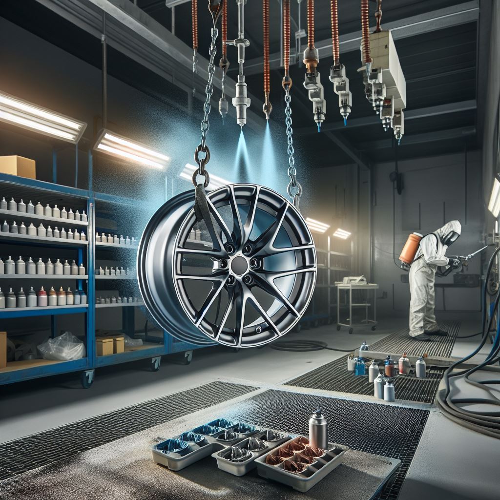 Wheel Alloy being Powder Coated