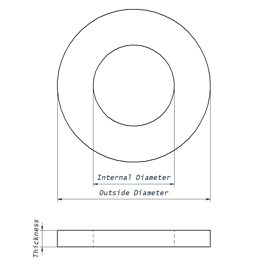Flat Washer Line Drawing