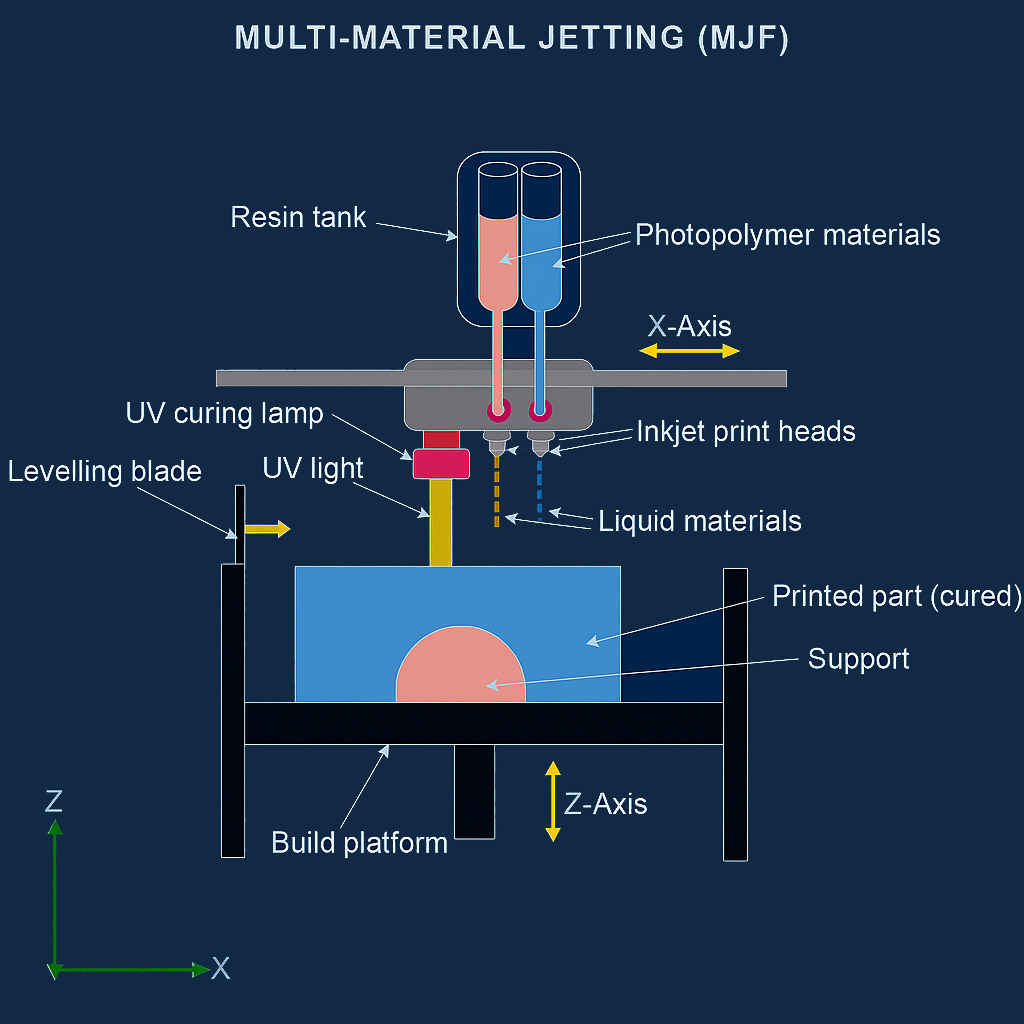 Multi Jet Fusion 3D printing Diagram