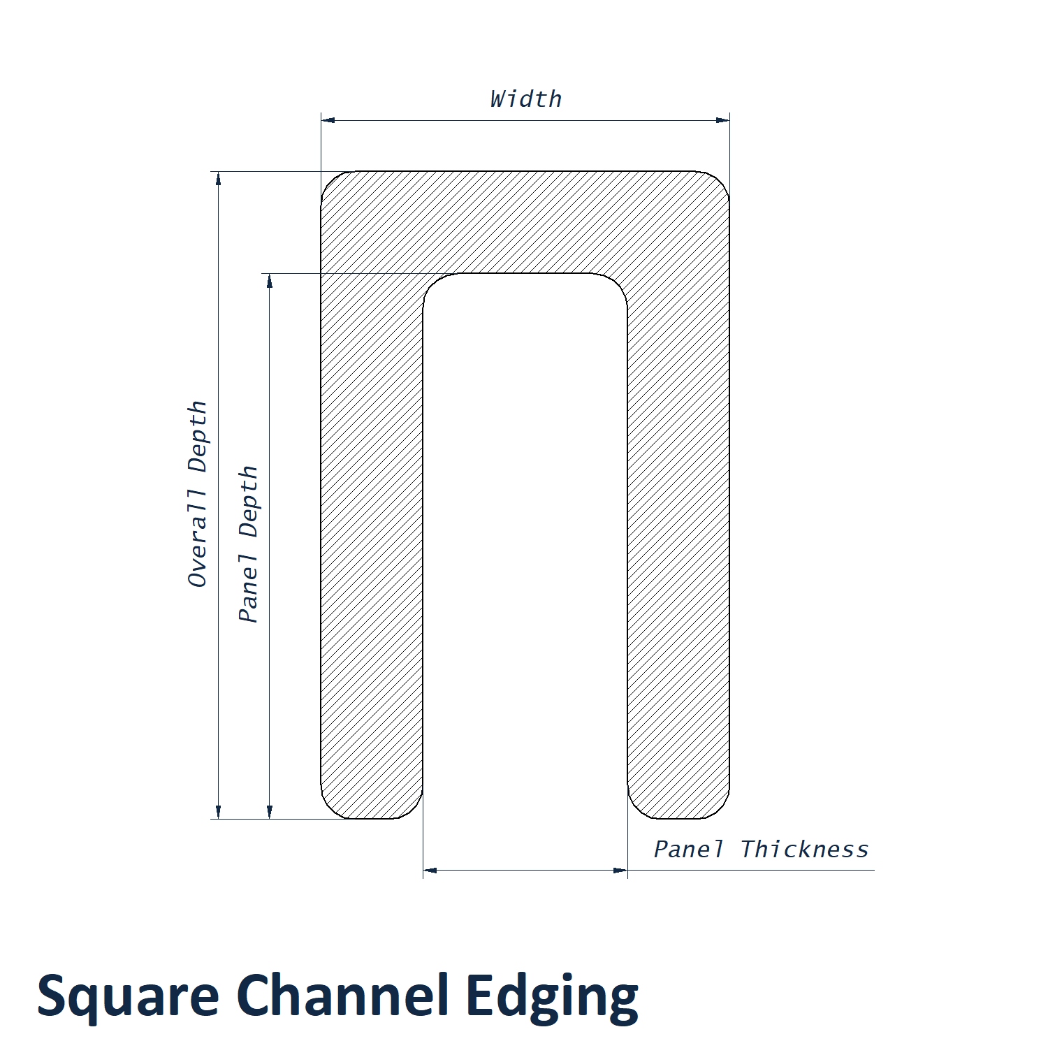 Square Channel Edging Line Drawing