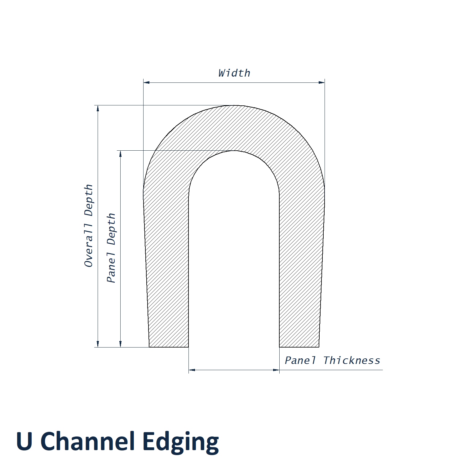 U Channel Edging Line Drawing
